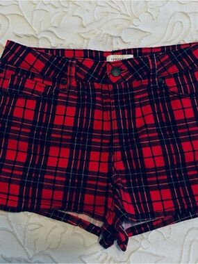 Forever 21 Red and Black Plaid Flannel Shorts
